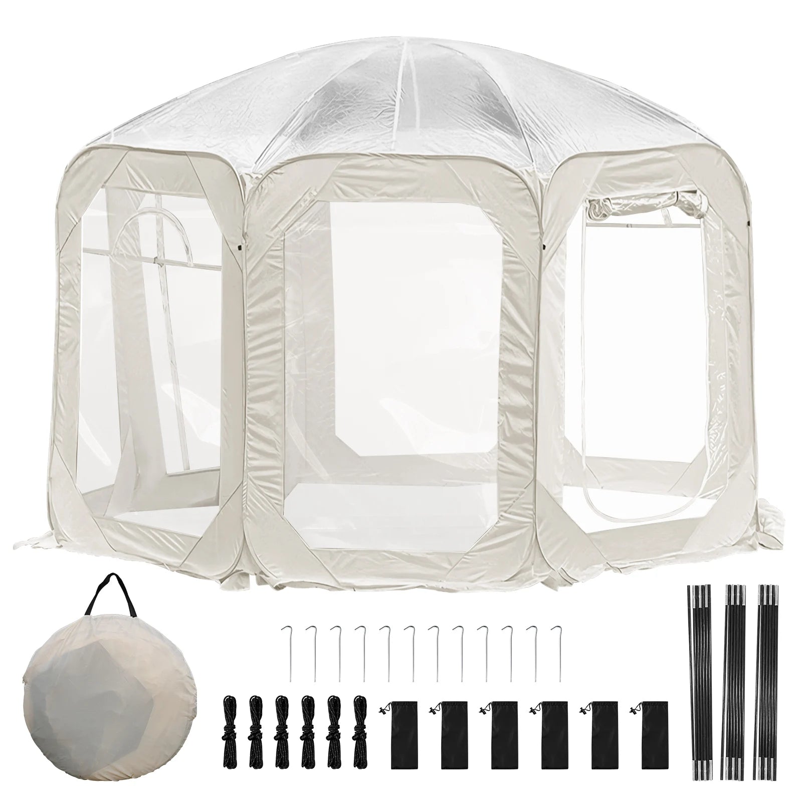 Outdoor Transparent Tent Portable Folding Camping Thickening Tent Starry Sky Bubble House Shade Winter Sunshine Wind/Waterproof - Jimmys Supplies