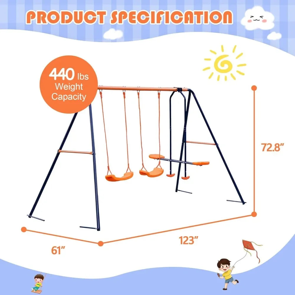 Outdoor Swing Sets for Backyard Heavy Duty A-Frame Set - Jimmys Supplies