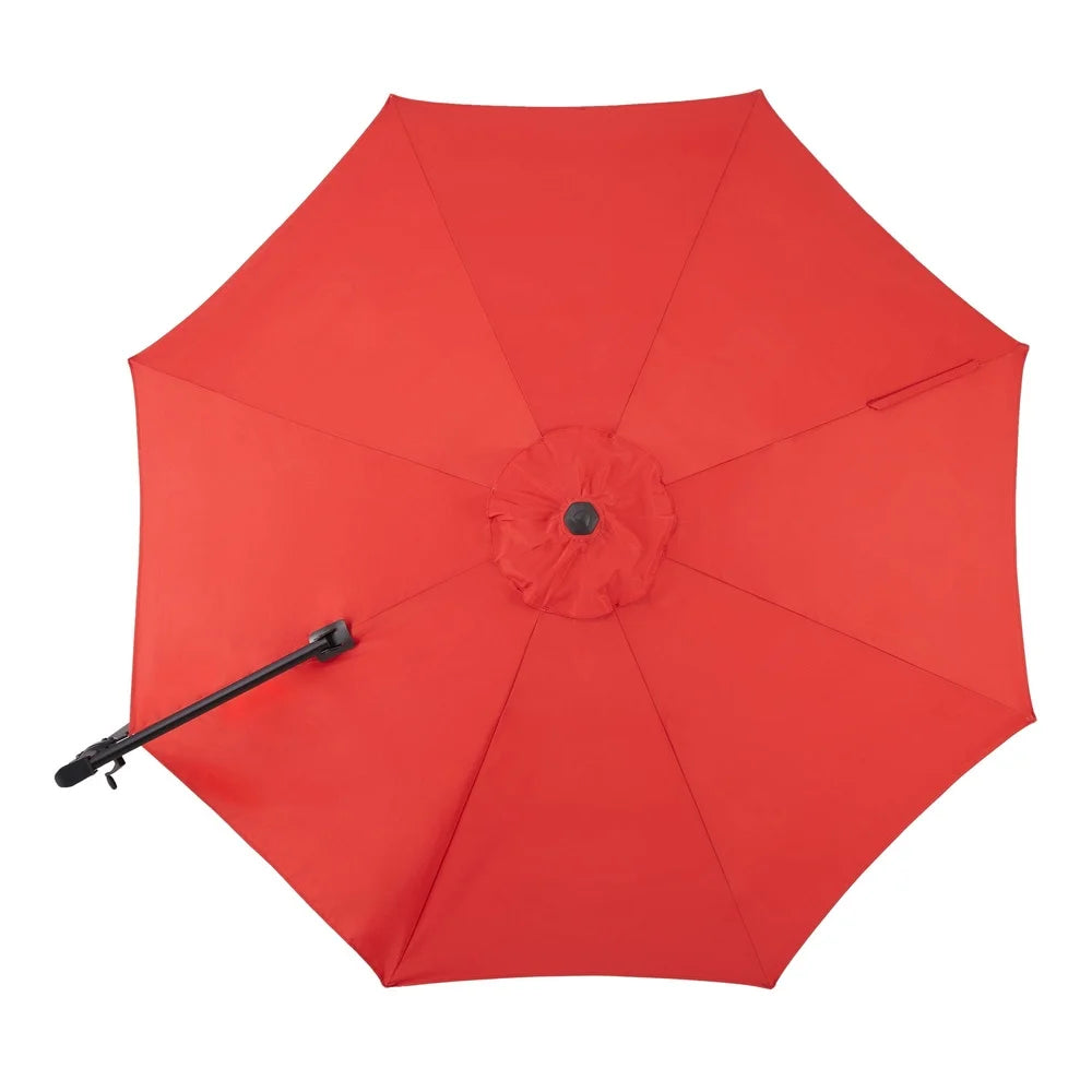 10ft Red Octagon Outdoor Tilting Cantilever Patio Umbrella with Weighted Base 360 Degree Rotation Adjustable Shade Garden Pool - Jimmys Supplies