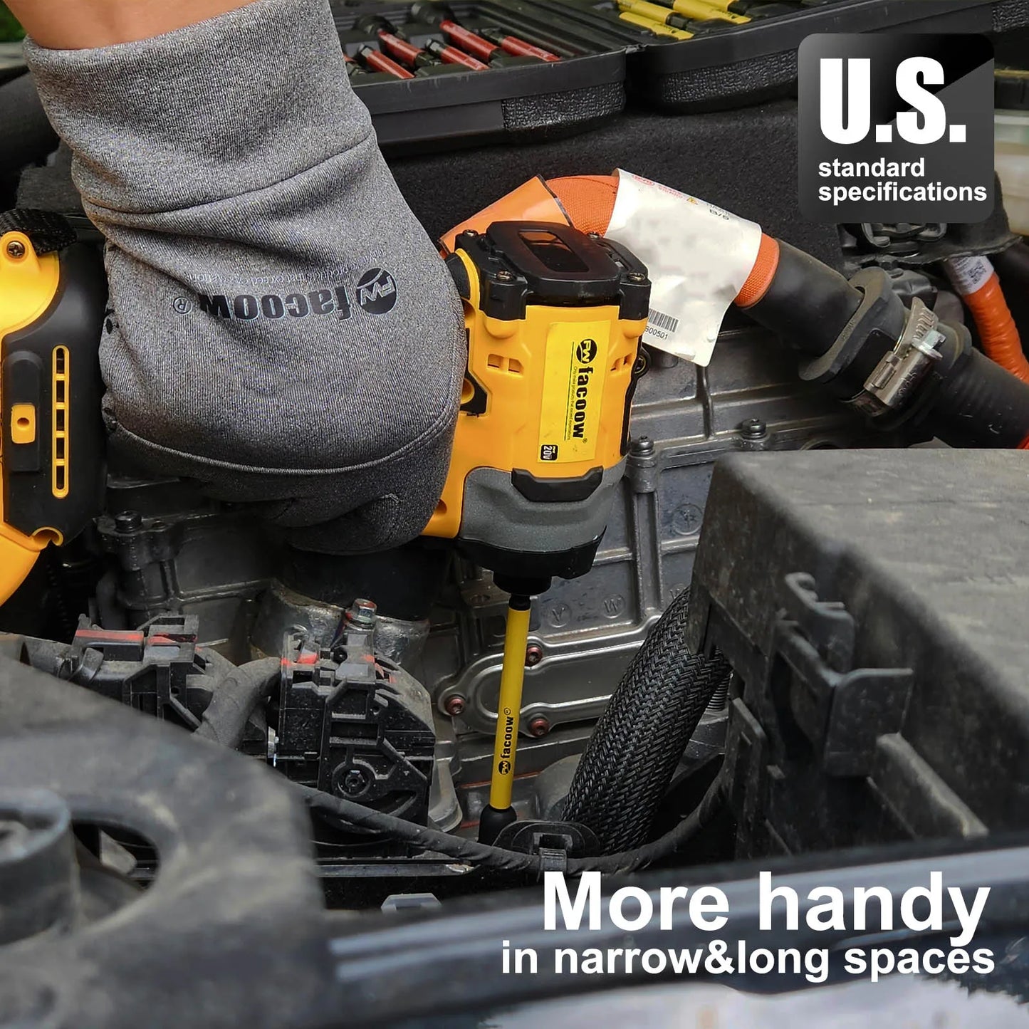 Magnetic Nut Driver Set for Impact Drill, 19 Pcs with Metric & SAE Including PH1 & PH2, 6 Inch Extra Long Nut Driver Set with St