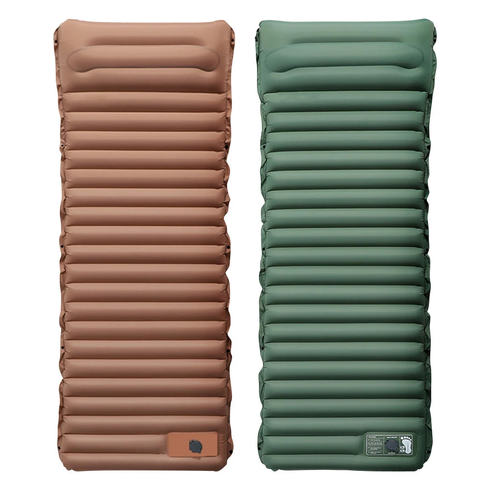 10cm Self-Inflating Sleeping Mat with Foot Pump & Pillow Ultralight Camping Mat Waterproof Camping Air Mattress for Outdoor Use - Jimmys Supplies