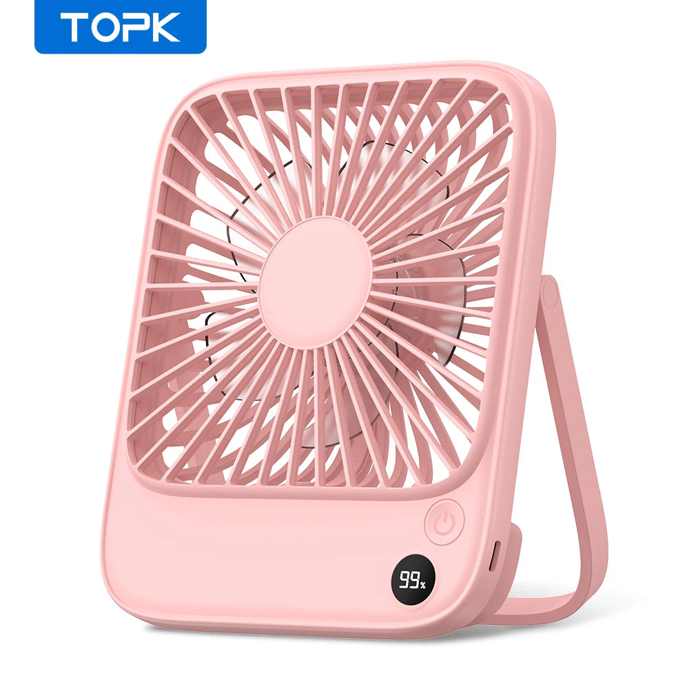 TOPK Rechargeable Portable Fan Electric Mini Fan for Home - Jimmys Supplies