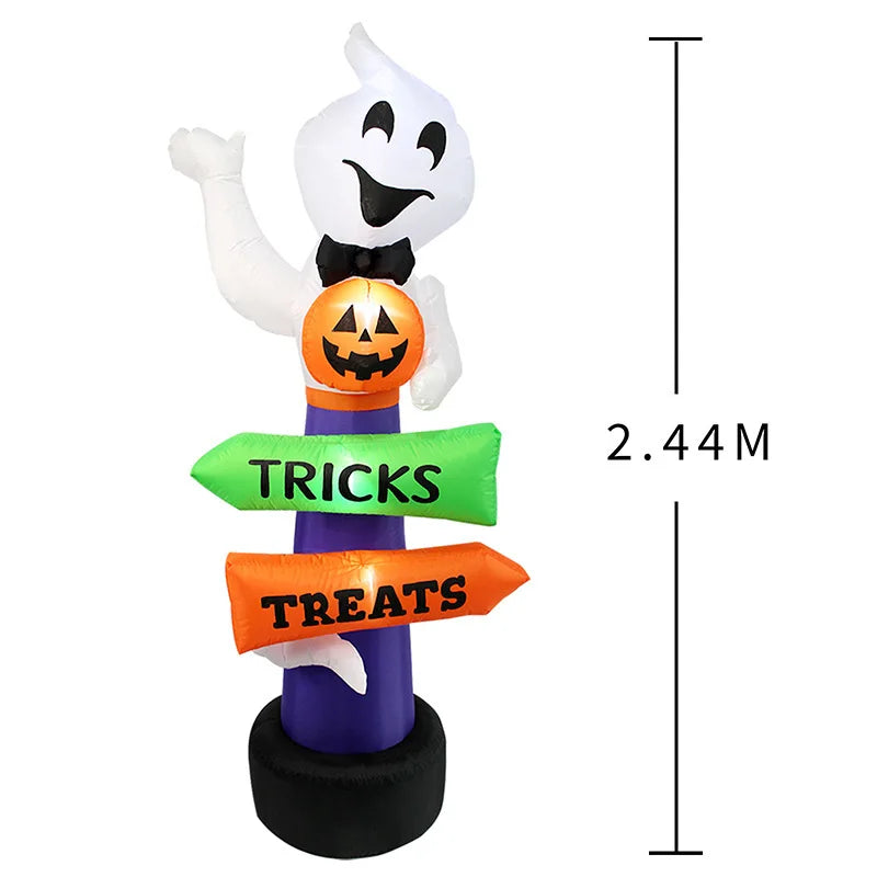 8FT Giant Mouth Ghost Inflatable Halloween Decoration Outdoor Horror House Yard Garden Props Kids Toys Halloween Party Decor