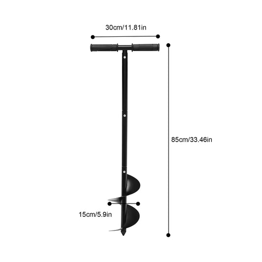 6" Hand Auger Bit Adjustable Height Manual Garden Hole Digging Drill Bit Spiral Flute for Soil Sand Beach - Jimmys Supplies