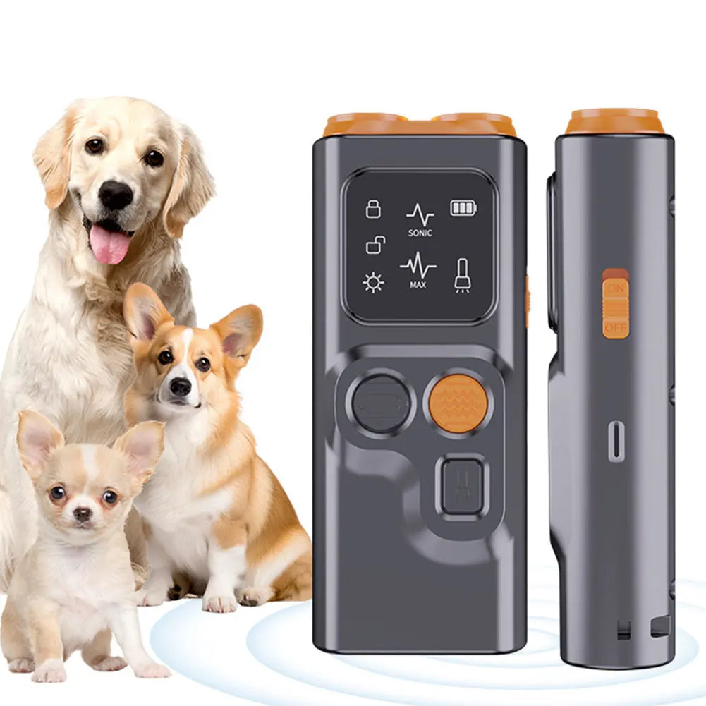 Rechargeable Ultrasonic Dog Repeller with LED Flashlight - Jimmys Supplies