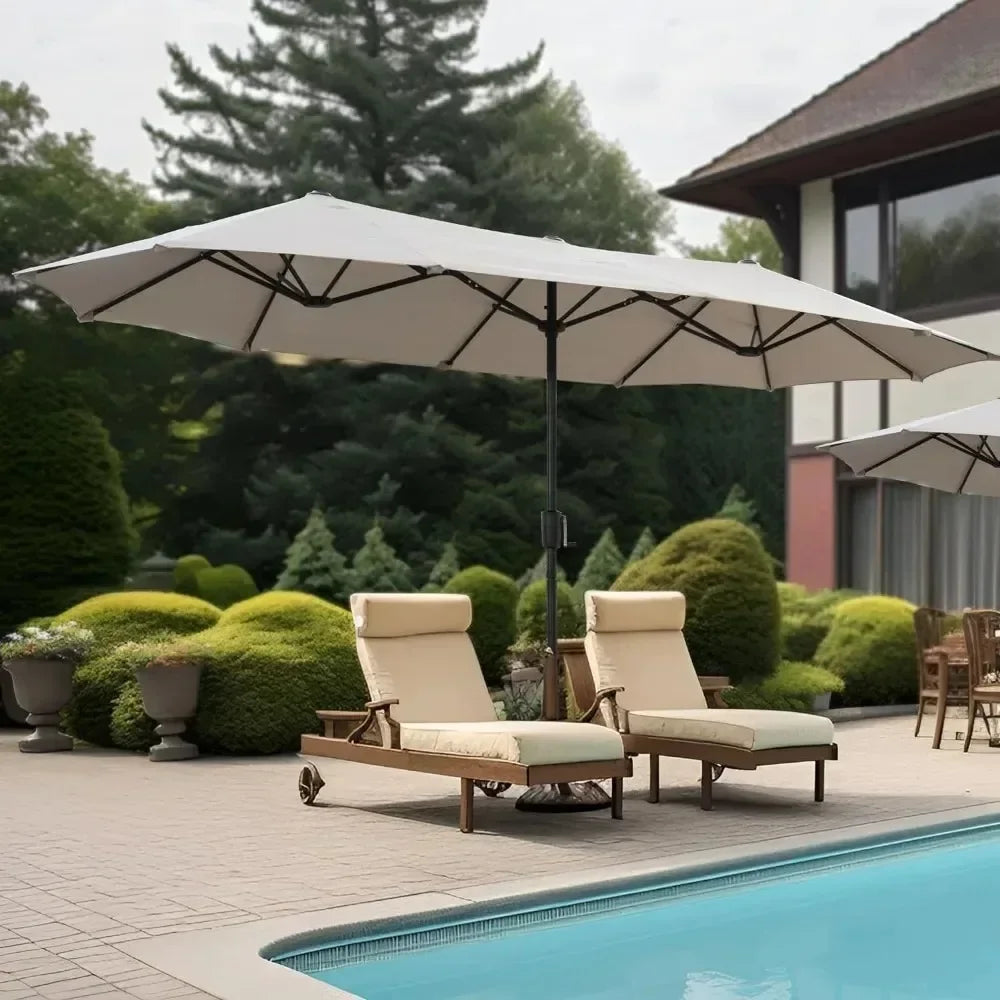 13 FT Large Patio Umbrella, Outdoor Double-Sided Table Market Umbrellas w/Crank Handle, 12 Heavy-Duty Ribs, 13 FT Patio Umbrella - Jimmys Supplies