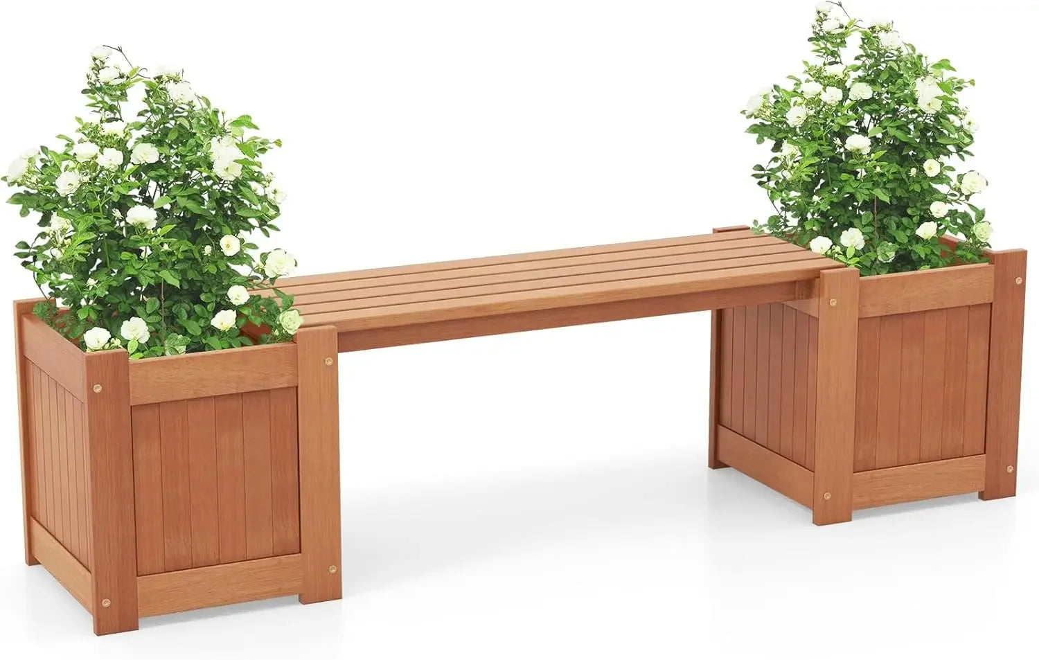Outdoor Bench Wood Raised Garden Bed with Open Base - Jimmys Supplies