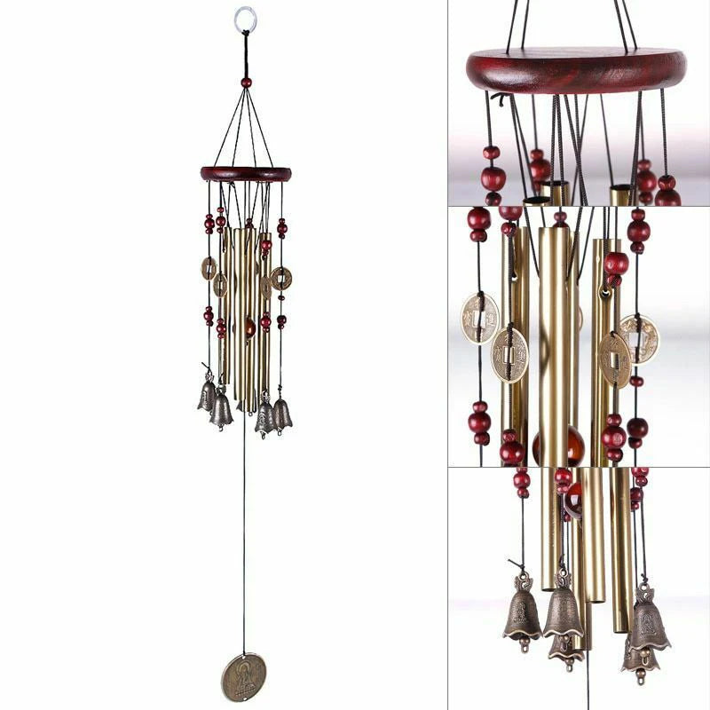 Large Wind Chimes Pendant Outdoor Metal Hollow Tubes Church Wind Chimes Bells Balcony Yard Garden Hanging Bell Home Decoration