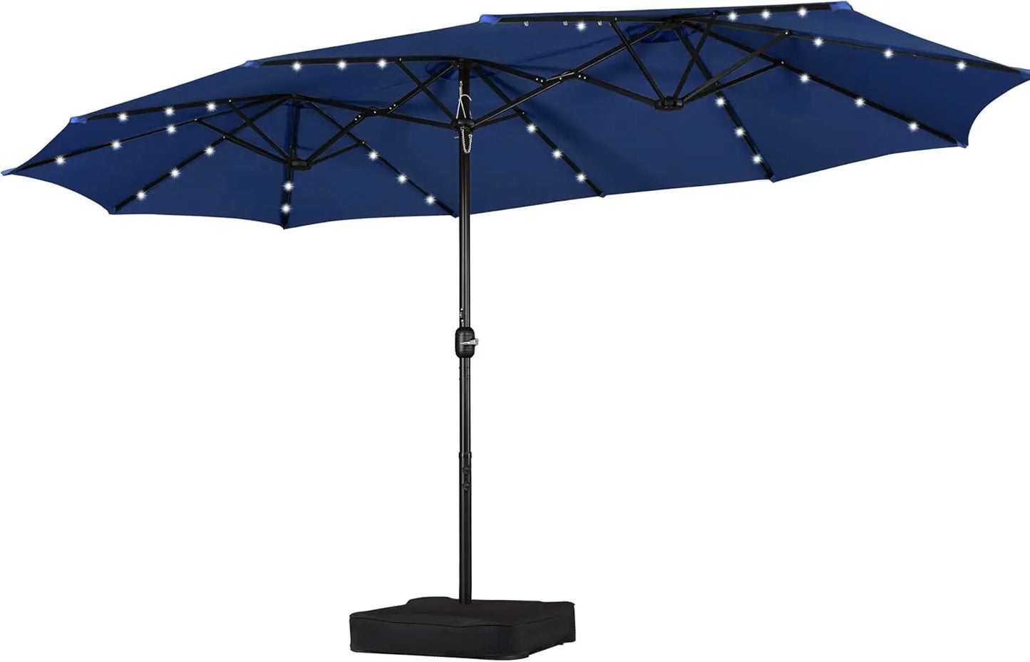 Customizable 15 ft Large Patio with Solar LED, Double-Sided Rectangle  Outdoor Market Umbrellas