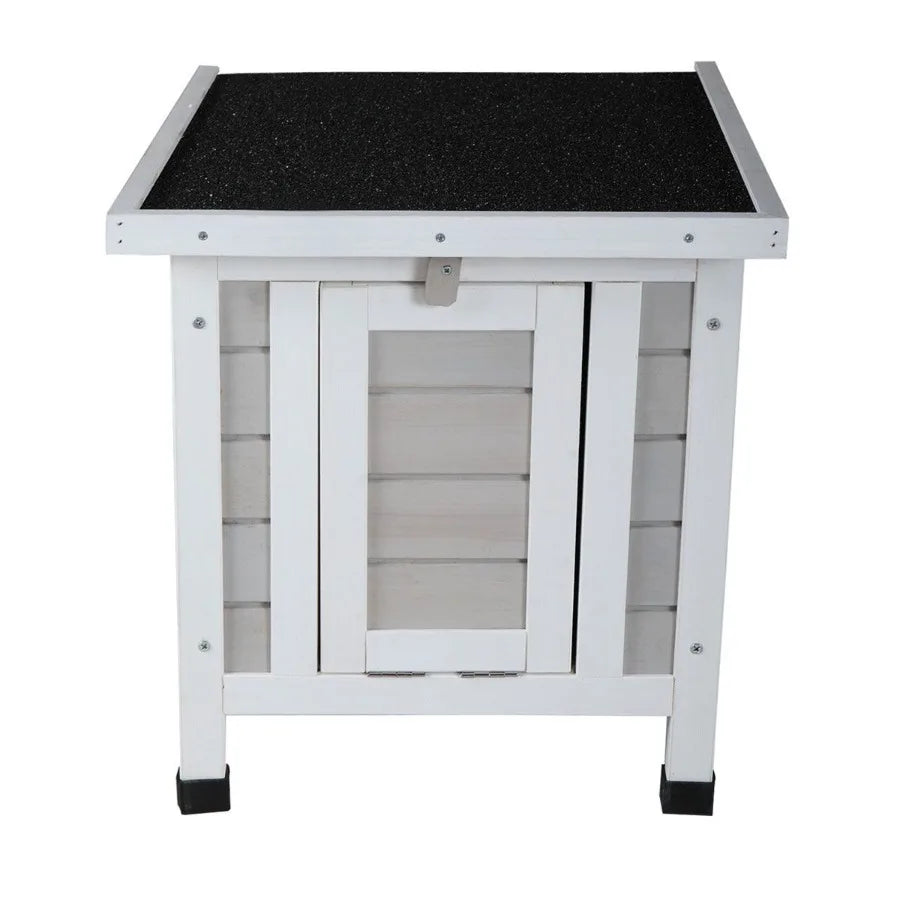 Modern Wooden Rabbit Cat Dog Hutch Indoor Outdoor Retreat House with Openable Roof for Small Pets Weatherproof Gray - Jimmys Supplies