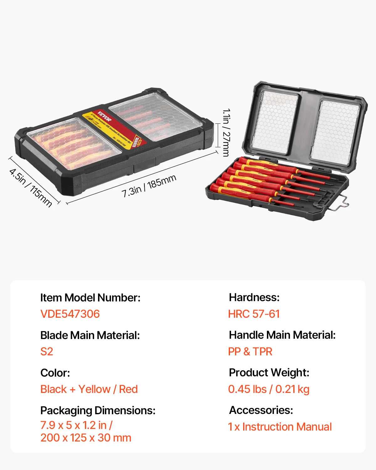 SucceBuy Insulated Screwdriver Set Professional Electrical Screwdriver Set 1000V Insulated Electrician Tool Set Magnetic Phillip