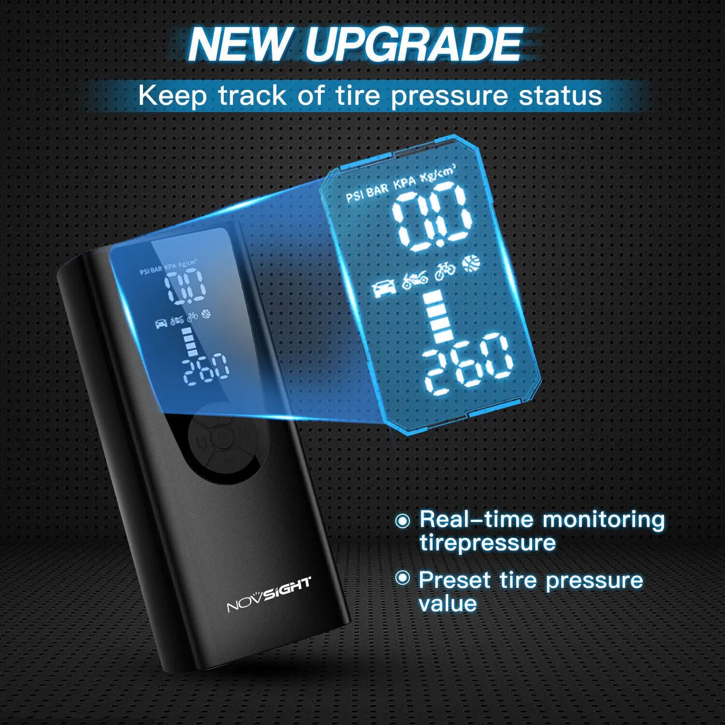 ANCEL 6000mAh Portable Car 12V Electric Inflatable Pump Handheld Wireless Compressor Tire Pump Inflators