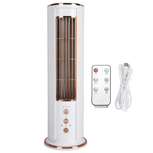 Summer Bladeless Desktop Fan Portable USB Rechargeable 3 Speed Wind Tower Fan with Remote Control for Home and Office - Jimmys Supplies
