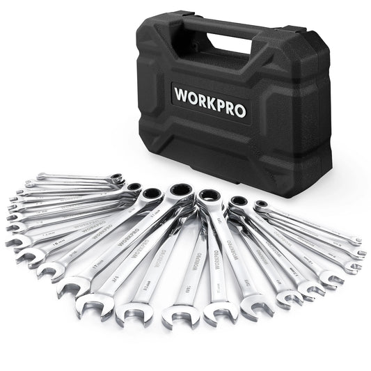 WORKPRO 23pc Ratcheting Wrench Set with Box and 72 Teeth - Jimmys Supplies
