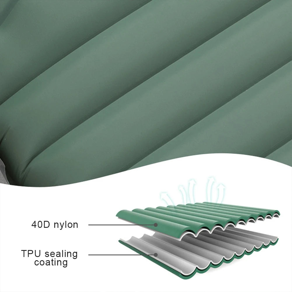 10cm Self-Inflating Sleeping Mat with Foot Pump & Pillow Ultralight Camping Mat Waterproof Camping Air Mattress for Outdoor Use - Jimmys Supplies