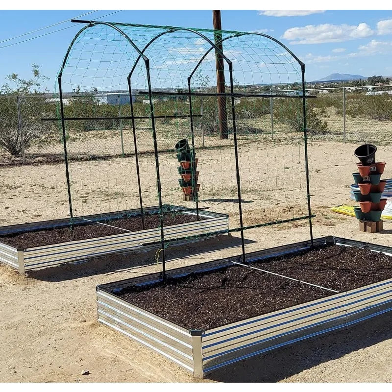 8x4x1ft Galvanized Raised Garden Bed 2 Pack Outdoor Planter - Jimmys Supplies