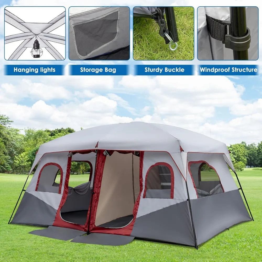 8/10 Person Camping Tent, Large Family Tent with Rainfly - Jimmys Supplies