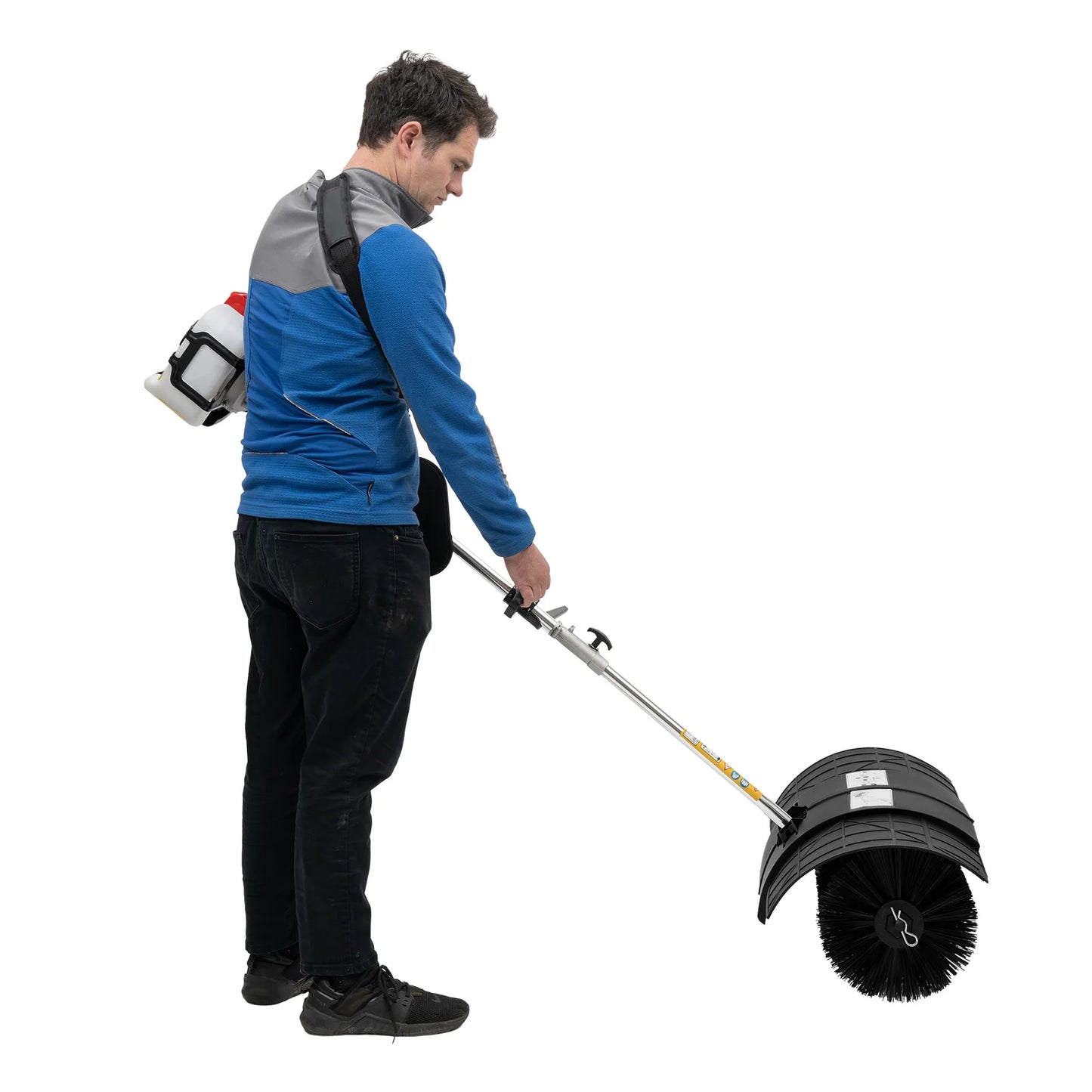 2.3HP 52CC Gas Power Walk Behind Sweeper, Hand-hold Snow Sweeper for Driveway Turf Artificial Grass