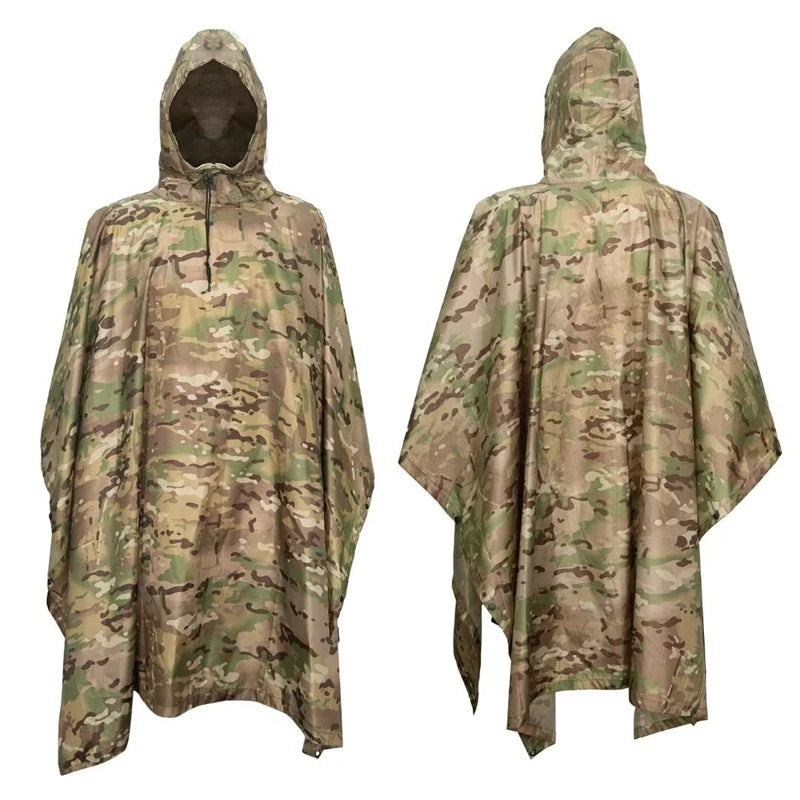Man Military Impermeable Zipper Camo Raincoat Waterproof Rain Coat Men Raincoat Women Awning Tent Rain Motorcycle Rain Poncho