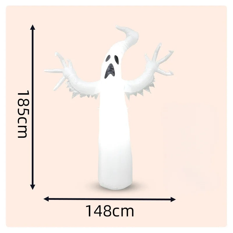8FT Giant Mouth Ghost Inflatable Halloween Decoration Outdoor Horror House Yard Garden Props Kids Toys Halloween Party Decor