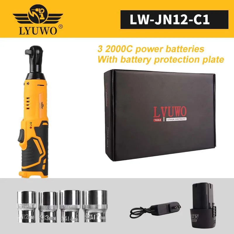 LYUWO 12V 3/8 Rechargeable Electric Ratchet Set and Tools - Jimmys Supplies