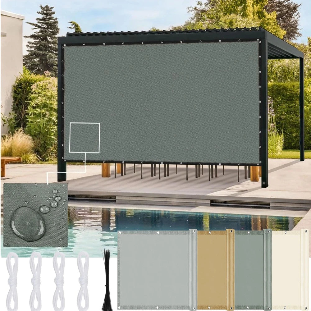 5/4/3/2m Waterproof Sunshade Net Anti-UV Rain Shelter Outdoor Garden Canopy Patio Pool Yard Shade Sail Awning Camping Accessorie - Jimmys Supplies