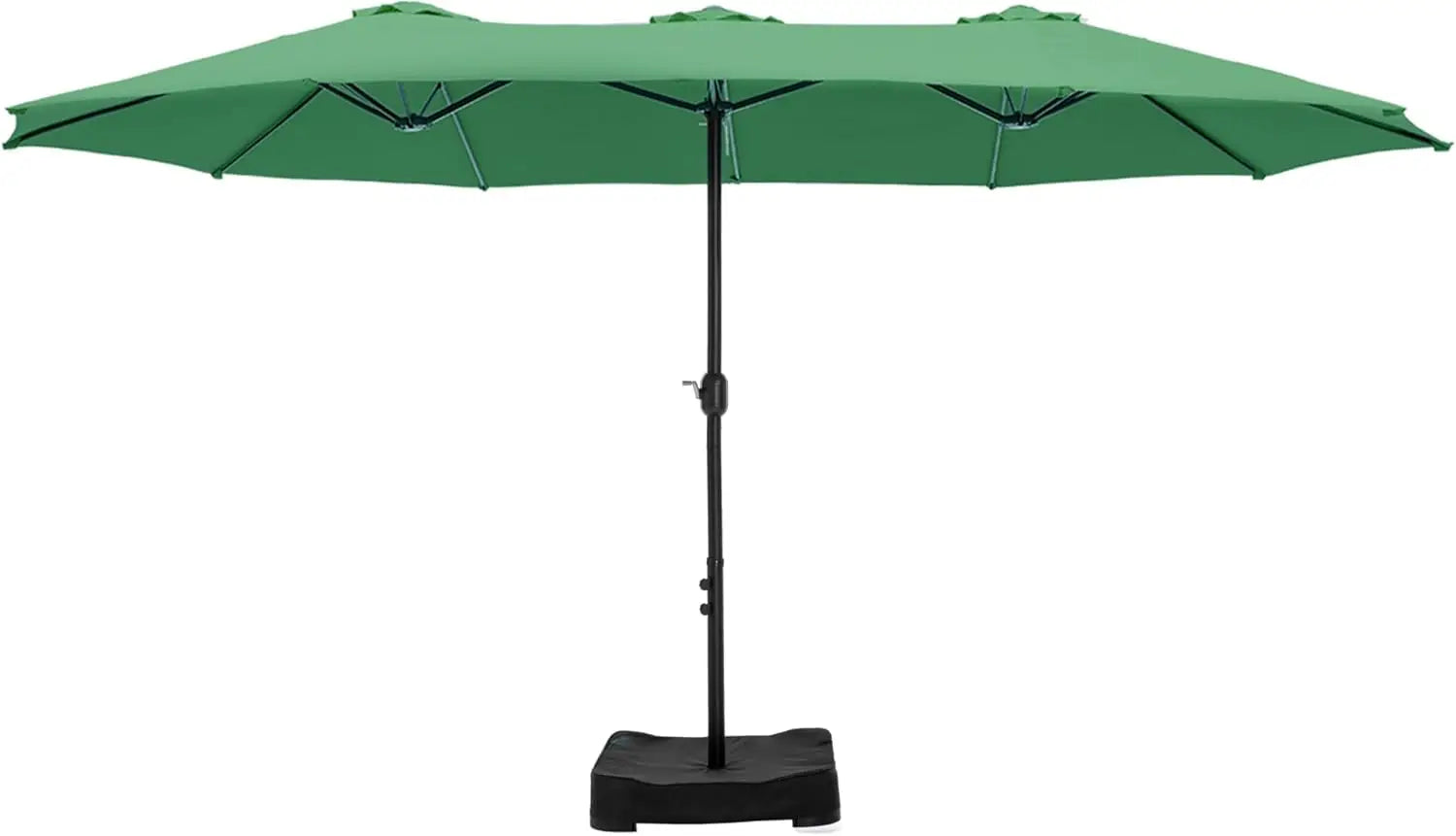 15ft Double Sided Patio Umbrella with Base Included, Outdoor Large Rectangular Market Umbrellas with Crank Handle - Jimmys Supplies