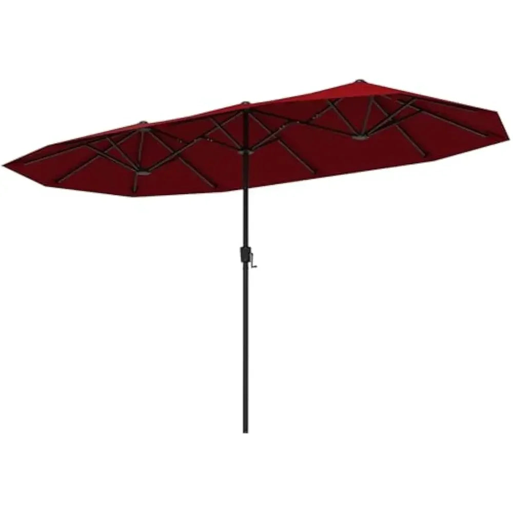 13 FT Large Patio Umbrella, Outdoor Double-Sided Table Market Umbrellas w/Crank Handle, 12 Heavy-Duty Ribs, 13 FT Patio Umbrella - Jimmys Supplies