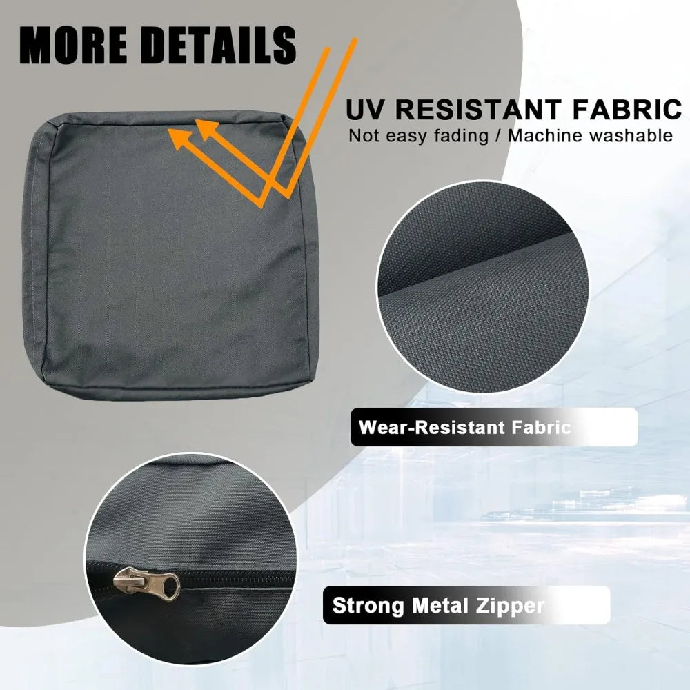100% Waterproof Cushions Covers for Patio Outdoor Furniture, Sofa Cushion Covers with Zipper for 6-Seat Rattan Wicker Sectional - Jimmys Supplies