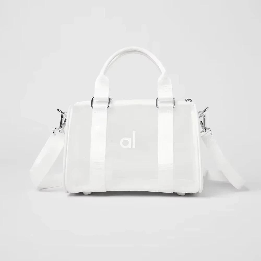 AL Women's Mini Sheer Duffle Trend Luxury Genuine Mesh Surface Shoulder Bag New Zipper Handheld Crossbody Small Bag - Jimmys Supplies