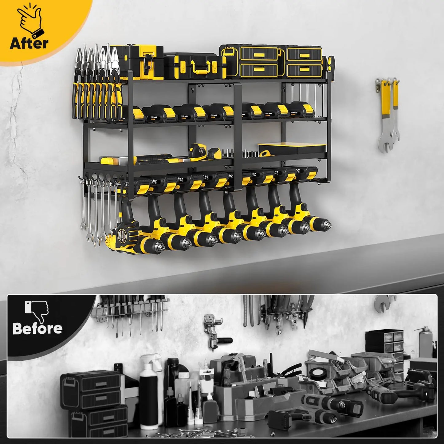 Power Tool Organizer Wall Mount, Heavy Duty 4 Layer Rack - Jimmys Supplies