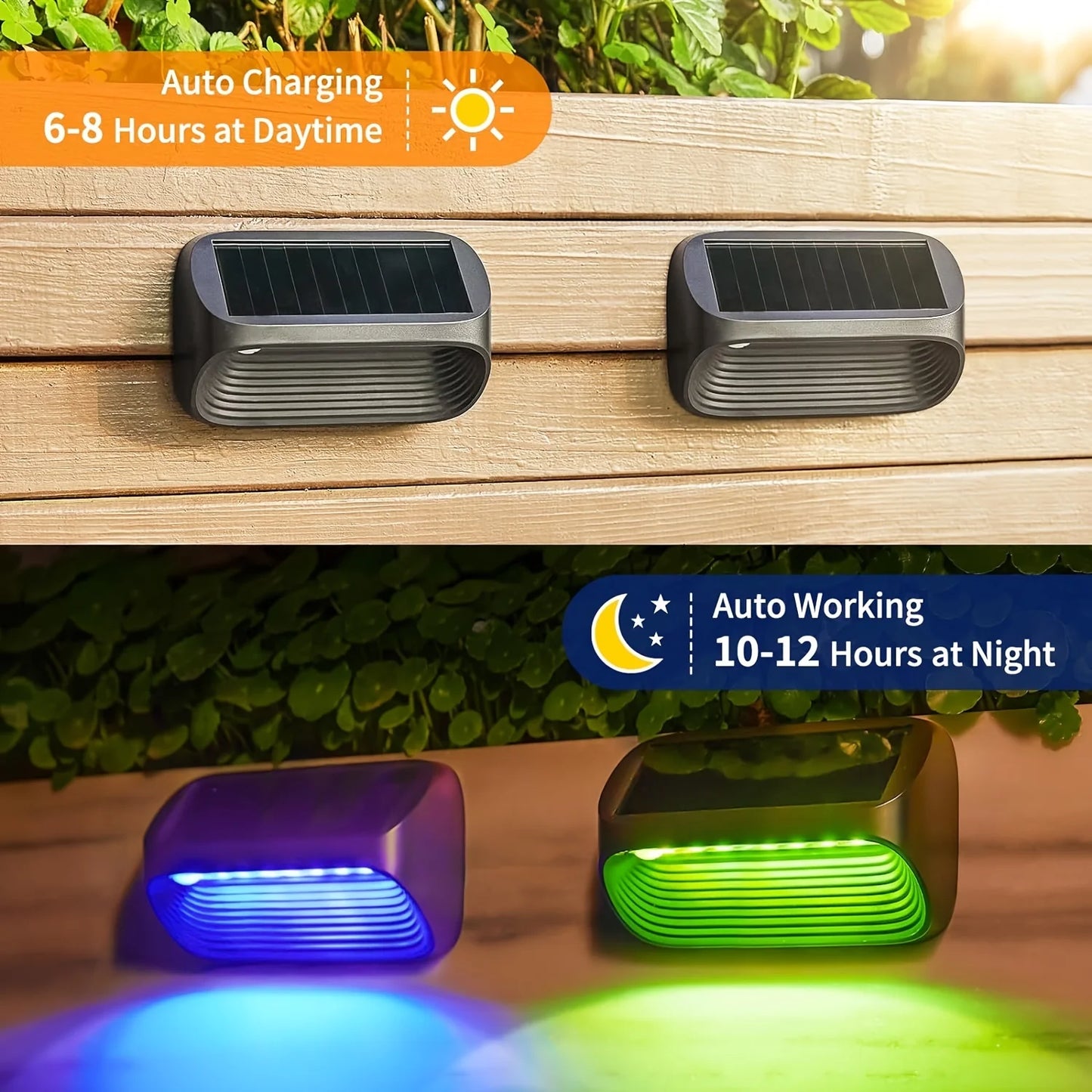 6/12 Pack Fence Lights Solar Powered for Yard and Patio Decor - Jimmys Supplies