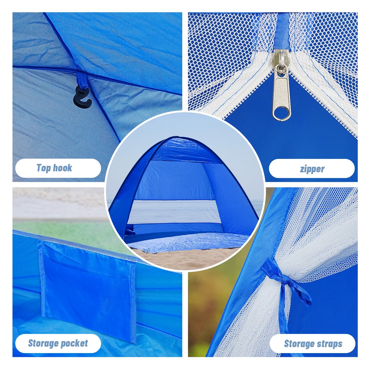 Pop-up beach tent,with handbag - compact folding design, suitable for outdoor camping,picnicking, and travel