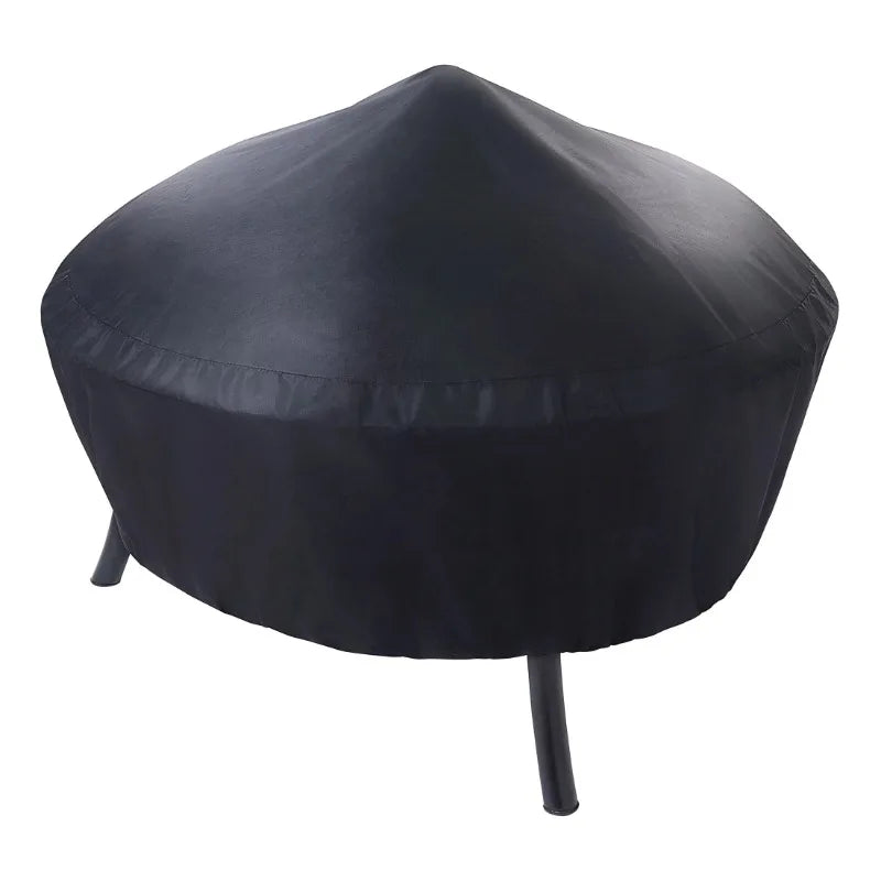 26 Inch Round Iron Outdoor Fire Pit Black for Wood Burning - Jimmys Supplies