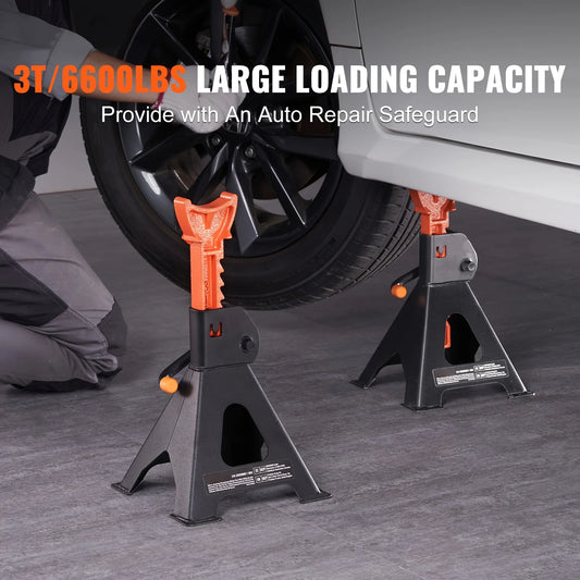 3 Ton Heavy Duty Double Locking Car Jack Stands - Jimmys Supplies
