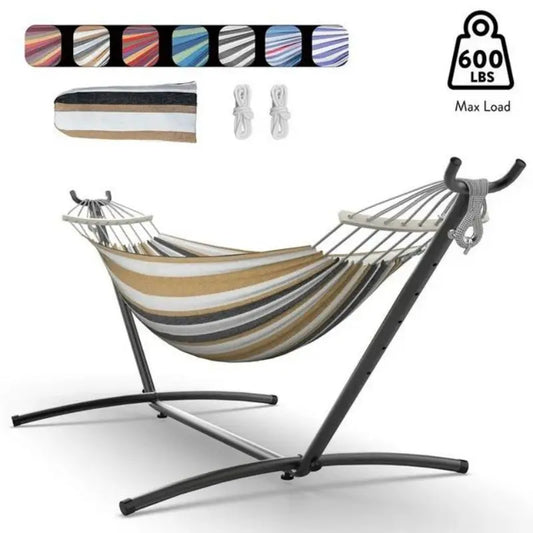 Gyroor Hammock with Adjustable Stand- Stylish Hammock Bed w/Storage Bag, 600lb Capacity - Jimmys Supplies