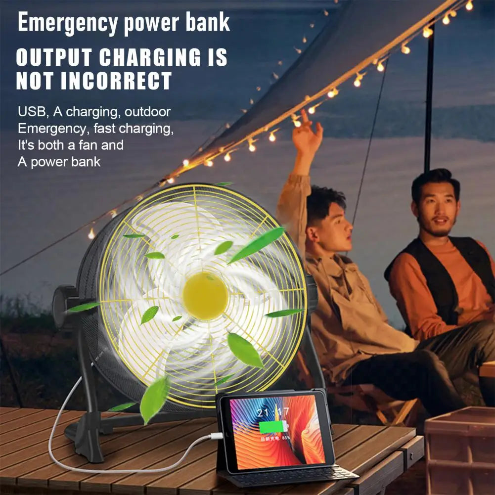 12 Inch Rechargeable Battery Camping Floor Fan High Velocity Portable Outdoor Fan with Metal Blade - Jimmys Supplies