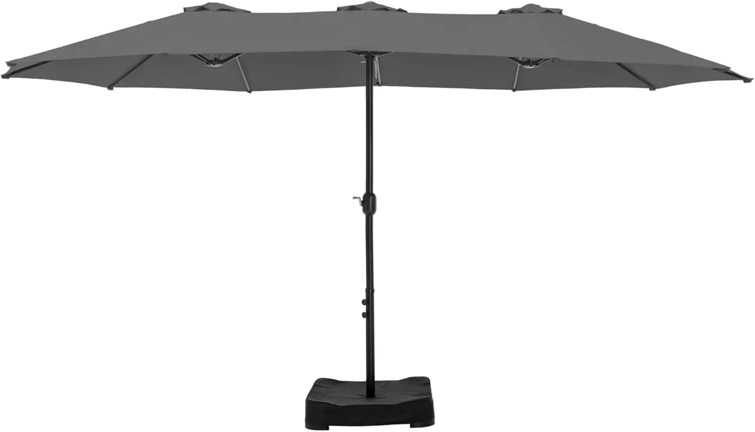 15ft Double Sided Patio Umbrella with Base Included, Outdoor Large Rectangular Market Umbrellas with Crank Handle - Jimmys Supplies