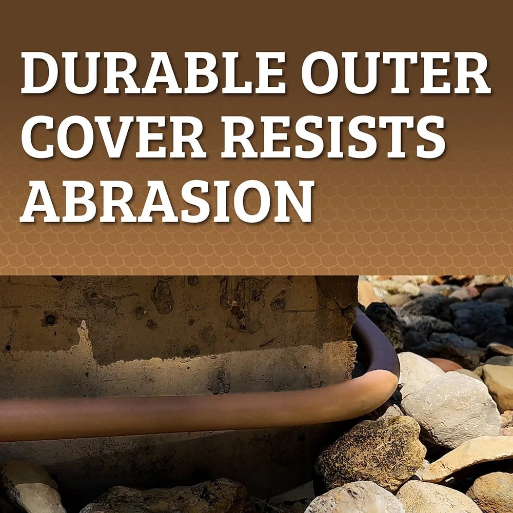 Premium Garden Hose 5/8in x 50ft Flexible Hybrid Polymer Abrasion Resistant Crush Proof Fittings Leak Free Connection Outdoor