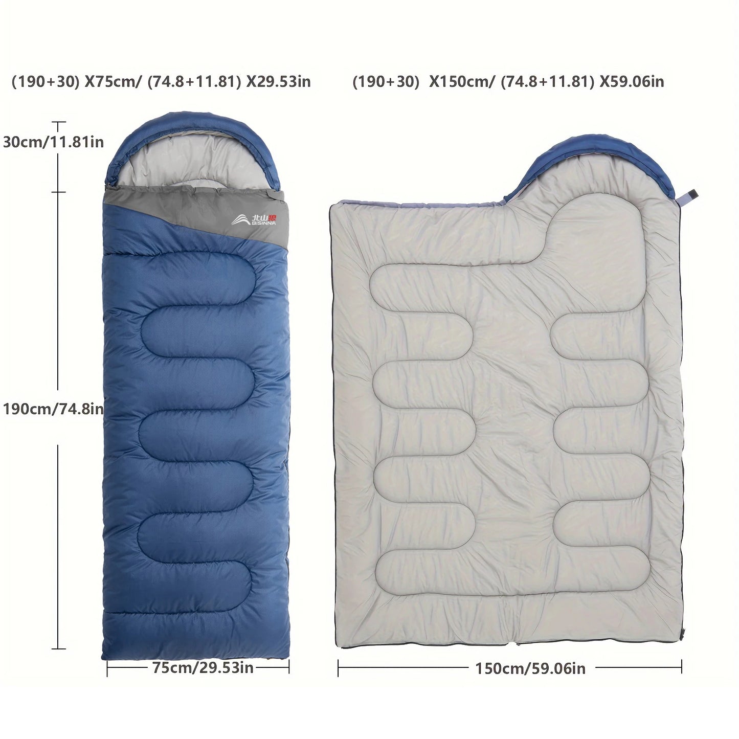 BISINNA Camping Sleeping Bag Ultralight Waterproof Warm Envelope Backpacking Sleeping Bags for Outdoor Traveling Hiking
