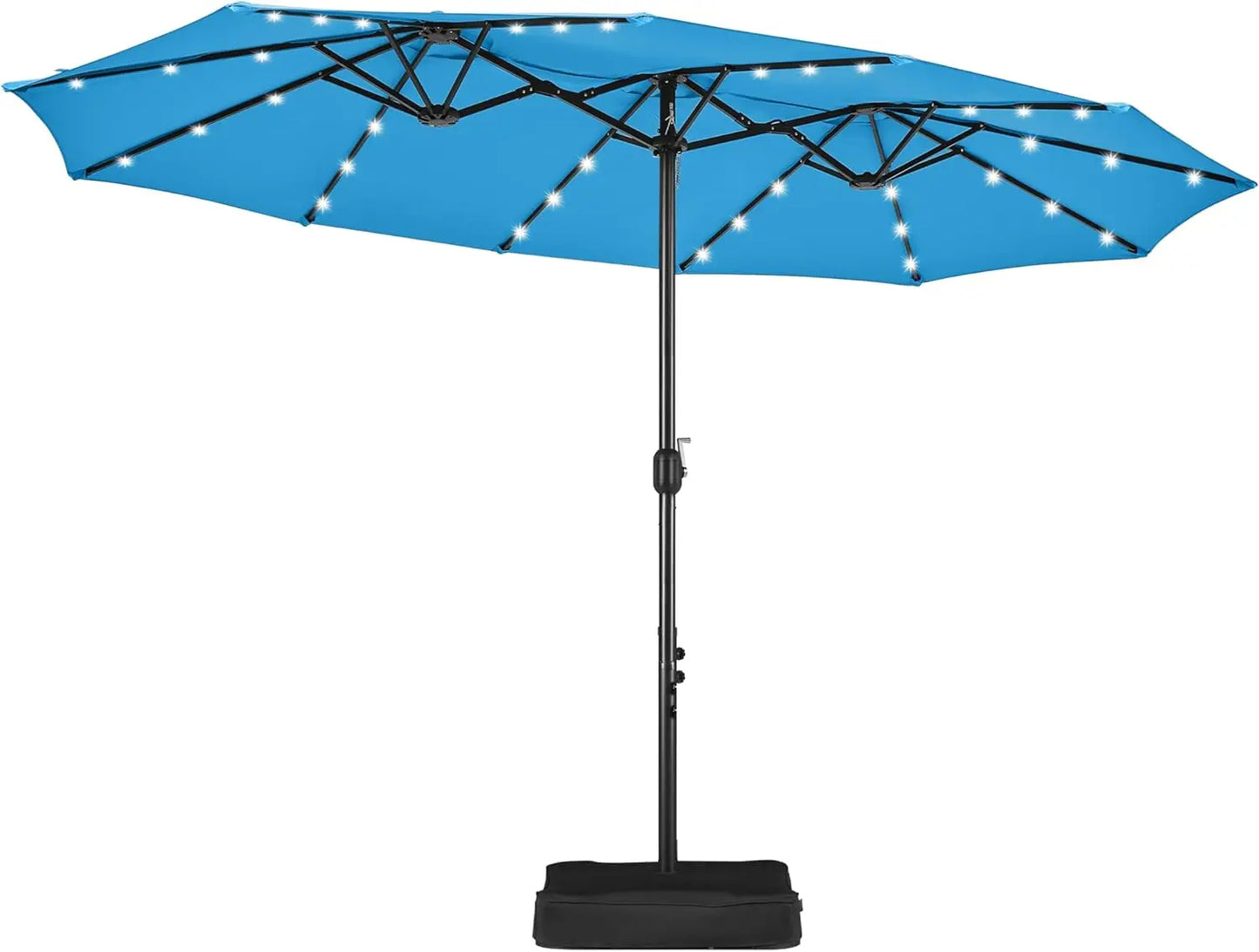 Customizable 15 ft Large Patio with Solar LED, Double-Sided Rectangle  Outdoor Market Umbrellas