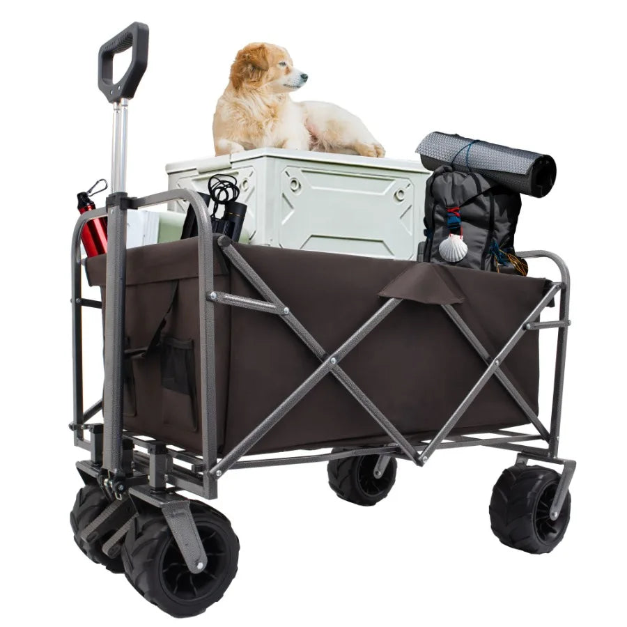 Outdoor Garden Park Utility kids wagon portable beach trolley cart camping foldable with big wheels folding wagon - Jimmys Supplies