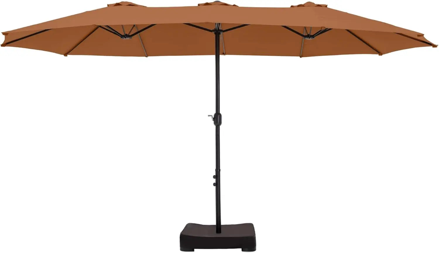15ft Double Sided Patio Umbrella with Base Included, Outdoor Large Rectangular Market Umbrellas with Crank Handle - Jimmys Supplies