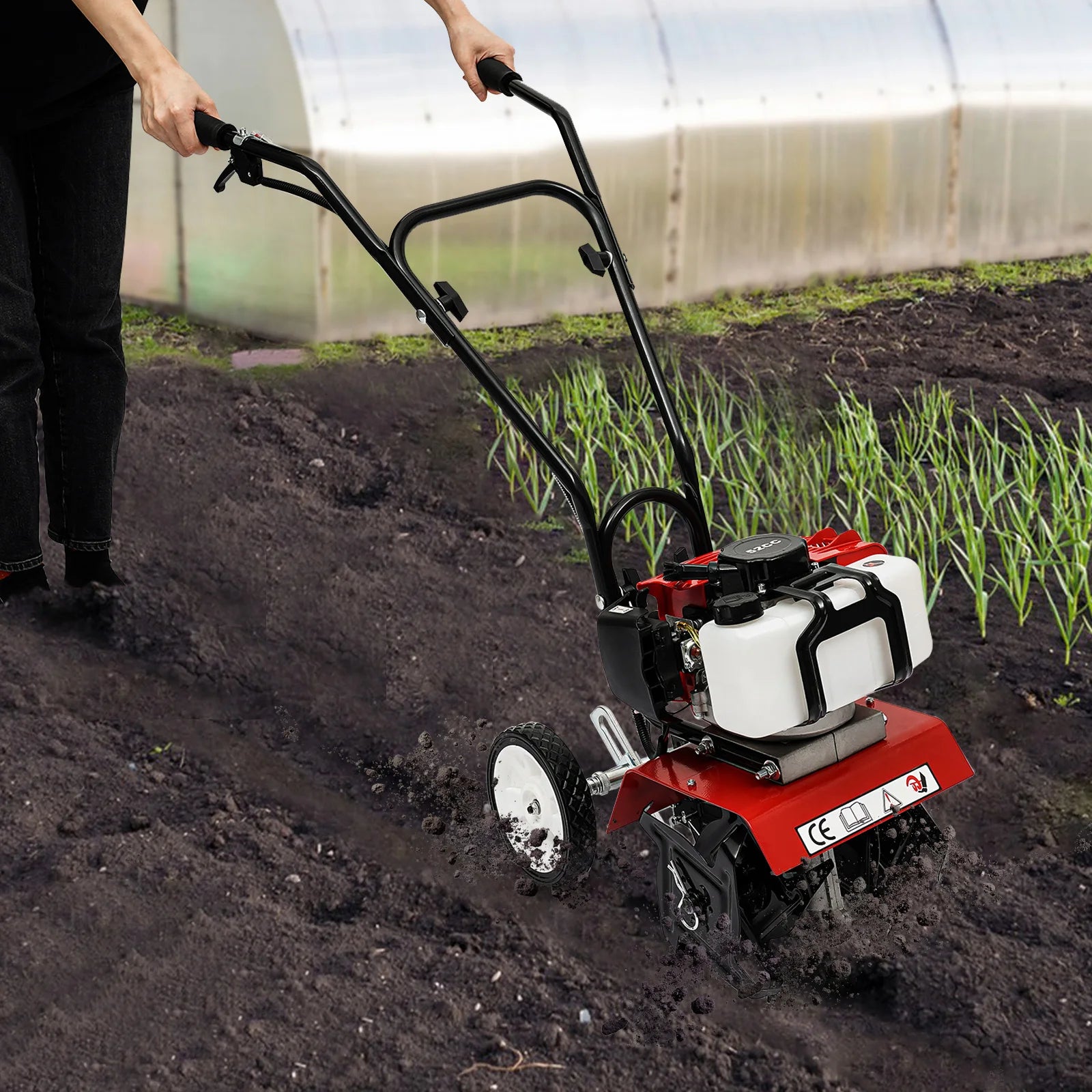 52CC 1700W Garden Gasoline Tiller Cultivator Garden Loosening Soil Machine Gas Powered Tiller Cultivator Rototiller - Jimmys Supplies