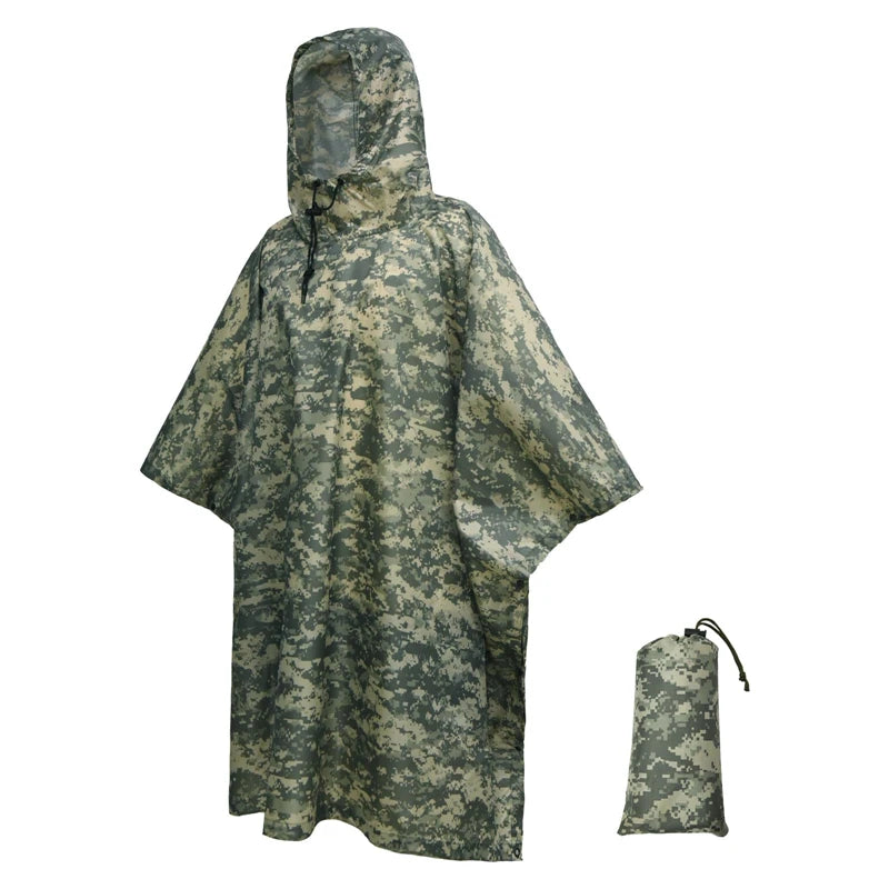 Man Military Impermeable Zipper Camo Raincoat Waterproof Rain Coat Men Raincoat Women Awning Tent Rain Motorcycle Rain Poncho