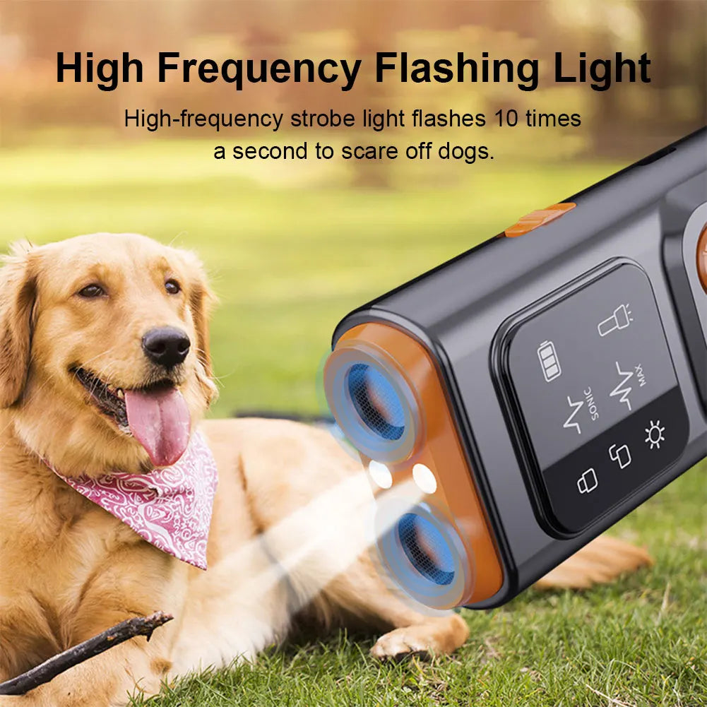 Rechargeable Ultrasonic Dog Repeller with LED Flashlight - Jimmys Supplies