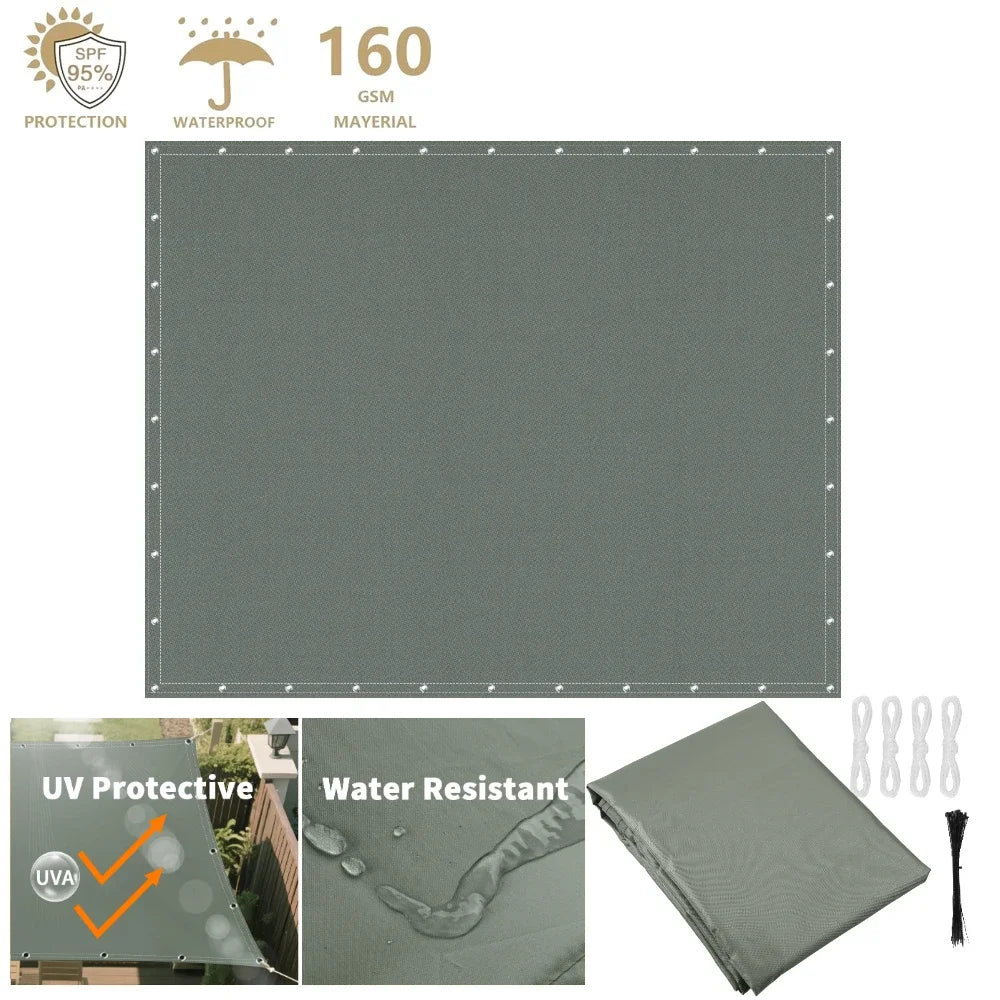 5/4/3/2m Waterproof Sunshade Net Anti-UV Rain Shelter Outdoor Garden Canopy Patio Pool Yard Shade Sail Awning Camping Accessorie - Jimmys Supplies