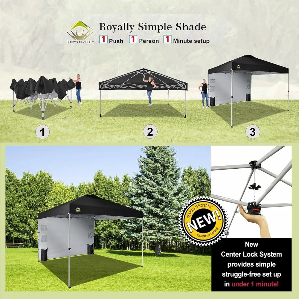 10x10 Pop Up Canopy Outdoor Shade with Pockets Sidewall - Jimmys Supplies