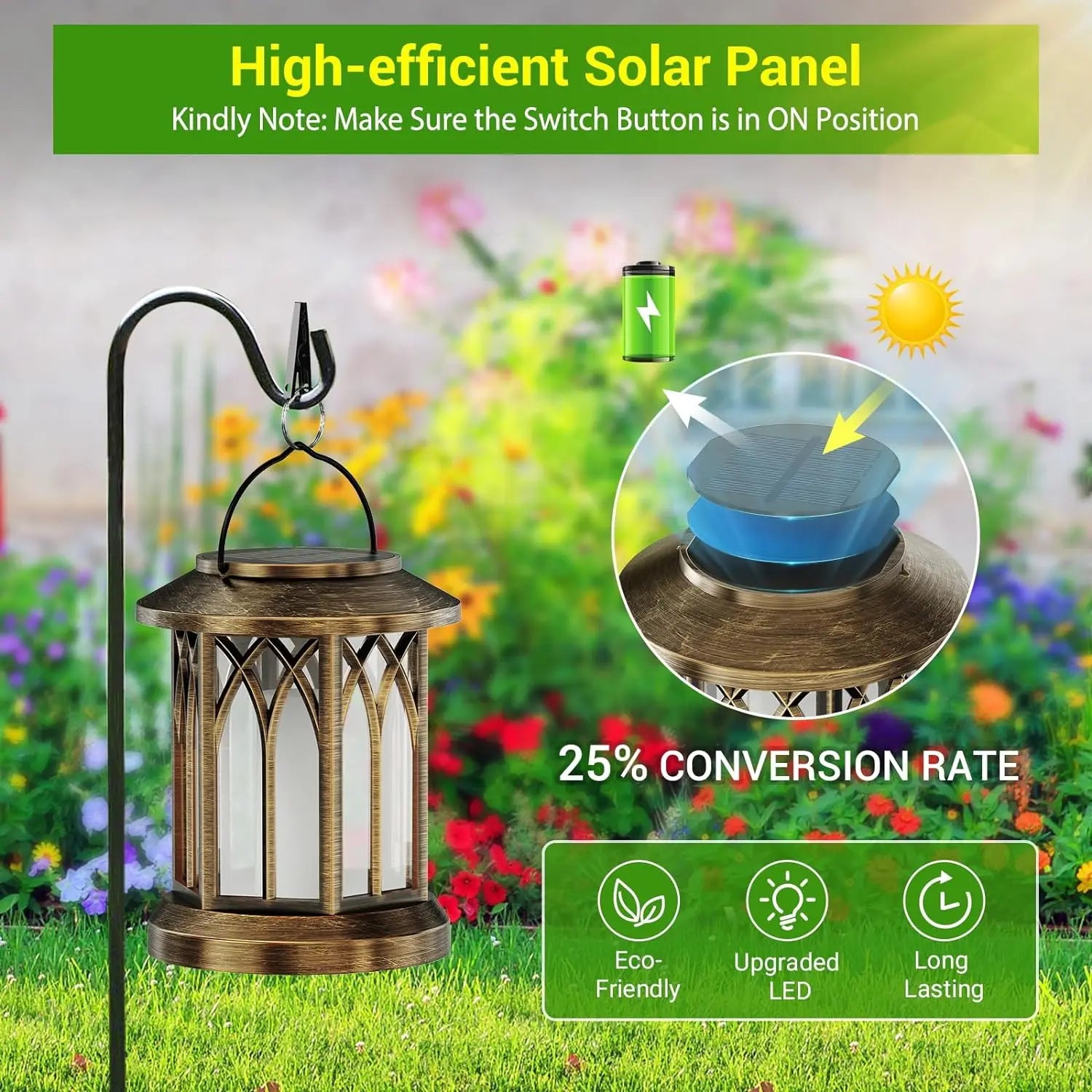 2 Pack Upgraded Flickering Flame Solar Lanterns Lights Outdoor - Jimmys Supplies
