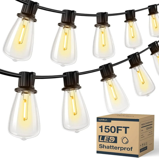 150FT LED Outdoor String Lights Waterproof Patio Hanging Lights - Jimmys Supplies